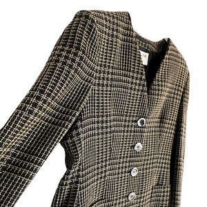 ηεω Jaeger Houndstooth Business Casual Vintage British Luxury Blazer Perfect